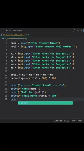 Day 13 of Learning Python 🐍 | Student Result Calculator Project