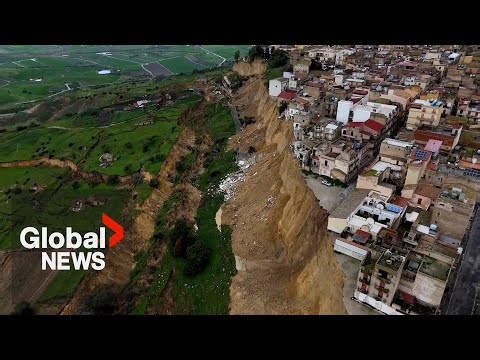 Massive 4km-long landslide devastates Sicily town