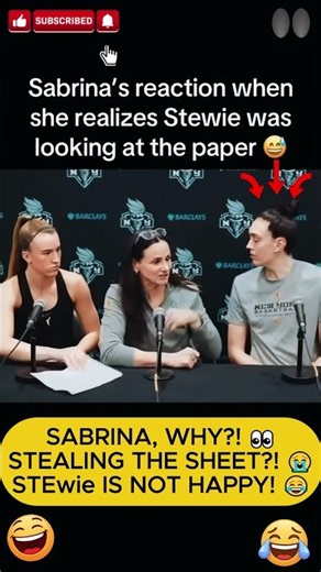 Breanna Stewart NOT Happy After Sabrina Ionescu Steals the Box Score Sheet! 😭🏀 #Shorts#wnba