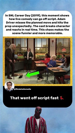 SNL Career Day (2019) Adam Driver Hit the Prop by Accident 🐦