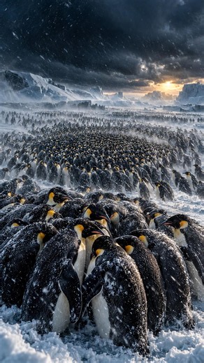 Thousands of penguins.One giant survival strategy. 🐧❄️ #AnimalFacts #WildlifeFacts #WildKingdomAI