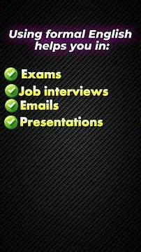 Formal English for Job Interviews, Emails & Presentations #english #englishvocabulary #education