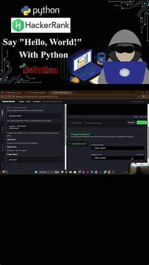 #1 : Say "Hello World" with Python | HackerRank Solution | Say "Hello, World!" | Code With Utkarsh