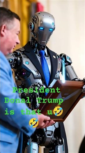 robot with pictures flame