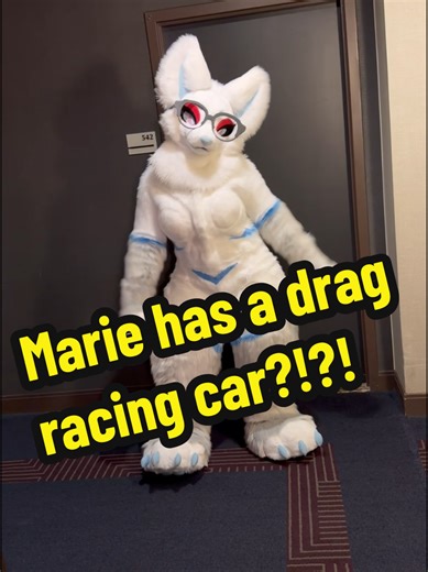 She's my baby catfish!! Hoping to take her to the track soon! 🥹❤️ . . #Furry #fursuit #furryfandom #MarieAnarchy #carfurry