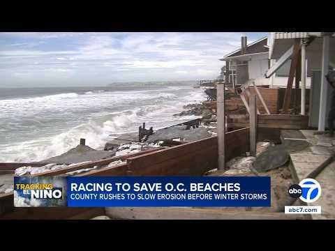 Orange County coast under siege as massive surf tears away beaches