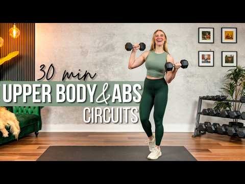 25 min Upper Body and Abs CIRCUIT Strength Training
