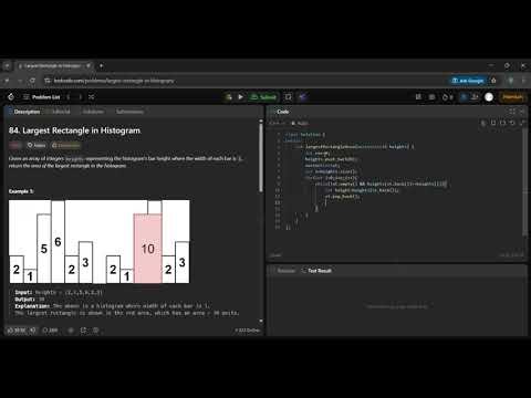 LeetCode | 84. Largest Rectangle in Histogram | C++ | Day 84