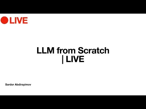 LIVE STREAM | LLM from scratch | Write transformer architecture with me