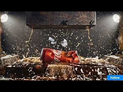 Hydraulic Press vs Coca Cola Can 💥 Satisfying Crush in Slow Motion