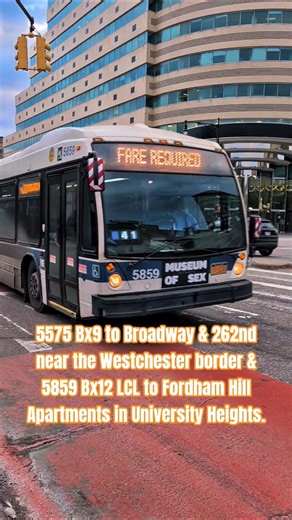 #MTA NYC BUS: 5575 Bx9 & 5859 Bx12 LCL @ Fordham Plz #nycbus #youtubeshorts #thebronx #rushhour