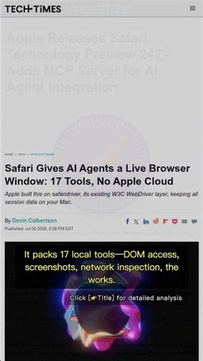 🧐👉 Safari Just Gave Your AI Agent a Browser Window—No Account Needed #QixNewsAI