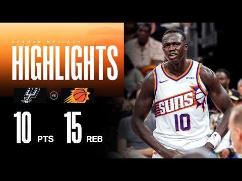 Khaman Maluach 10 PTS/15 REB Double-Double vs San Antonio Spurs | Phoenix Suns Player Highlights