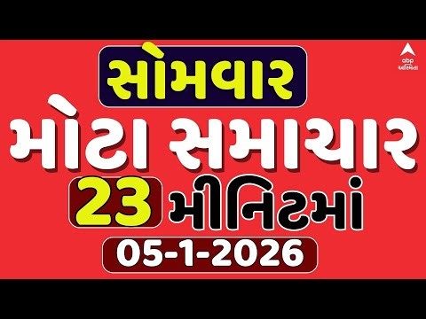 Fatafat News | 23 મિનિટમાં જુઓ આજના સૌથી મહત્વના સમાચાર, ફટાફટ અંદાજમાં | ABP Asmita | 05-01-2026