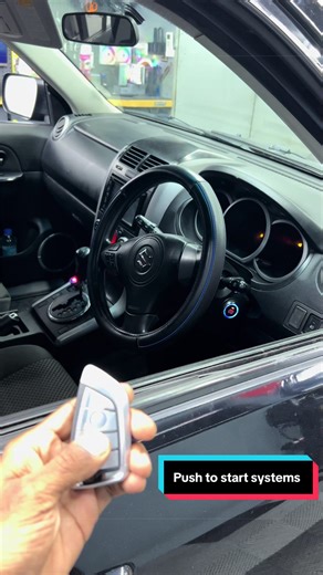 Grand vitara upgraded from key to keyless entry system. System handles induction keyless entry, remote start from smart key, Bluetooth app control and push to start features 💯✅ #keylessentry #fyp #pushtostart #induction #alarm