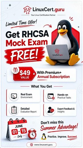 FREE RHCSA Mock Exam ($49 Value) | Summer Sale 2026