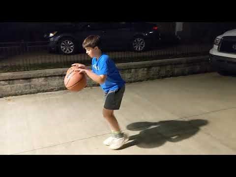 Ball handling exercises . dribbling two balls with crossover . Youth basketball drills