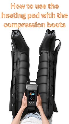 how to use the heating pad or cold gel with compression boots