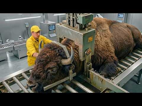 Inside a Massive Bison Processing Plant – Millions of Bison Raised for High-Quality Meat