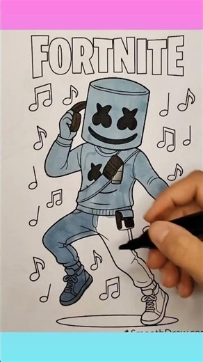 Coloring Marshmello / Fortnite #diy #art #tiktok #usa #art
