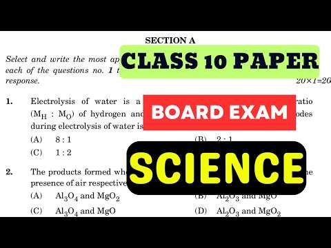 Class 10 Board Exam Science Question Paper || Cbse Sample Paper 2025-26