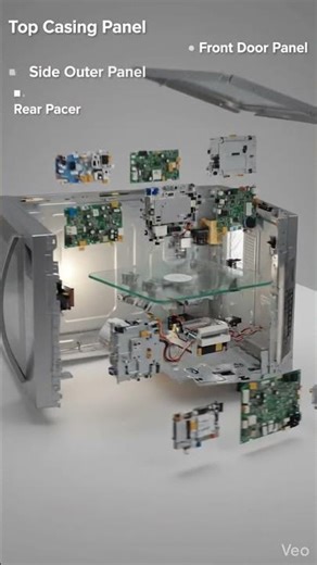 Ever wondered what a microwave looks like when it completely dismantles itself in mid-air? 🧩⚡️