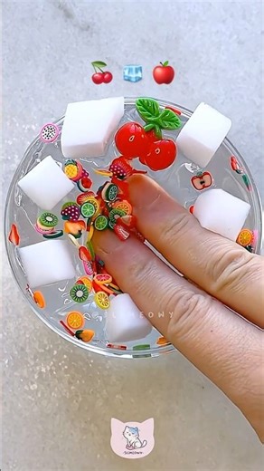 Temu Slime ASMR 🍒 cherry cube putty ~