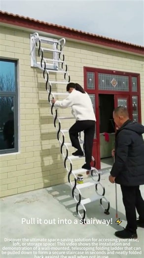 Installing a wall-mounted folding ladder!