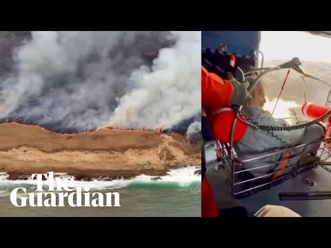 Stranded boater rescued from wildfire burning on California island