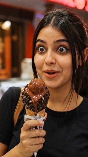 Girl Eating Lava Ice Cream 🍦🔥 Satisfying Chocolate Melt 😍 #shorts