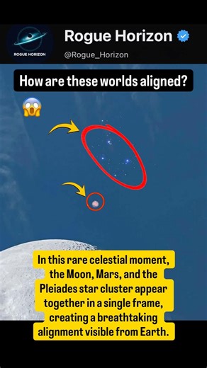 Moon, Mars and Star Cluster Align Perfectly #spaceexploration #space #celestial #mars #pleiades #yt