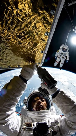 “Astronaut POV: Real Spacewalk Repair Above Earth in 4K 😳🚀”#AstronautPOV #Spacewalk #EVA