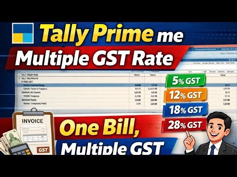 Tally Prime me Multiple GST Rate ka Sales Invoice Kaise Banaye | One Bill Multiple GST| Step by step