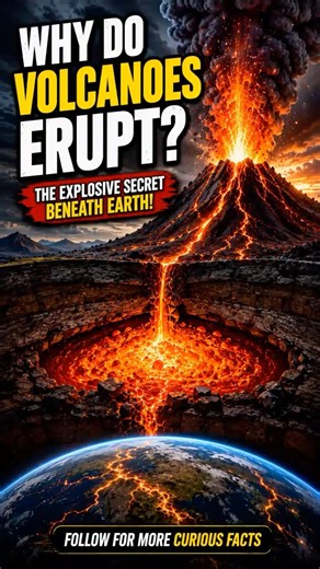 Why Do Volcanoes Erupt? | Curious Nature Sparks #shorts
