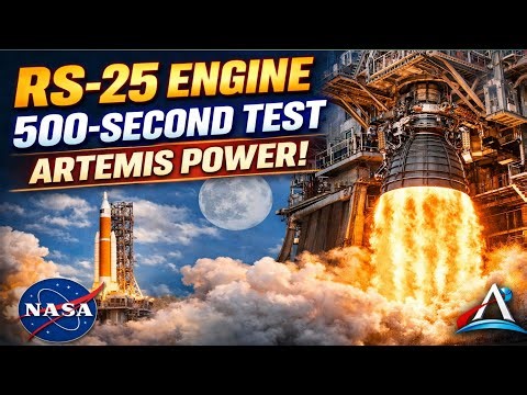 NASA’s RS-25 Engine Test 🔥 500-Second Power for Artemis Rocket!
