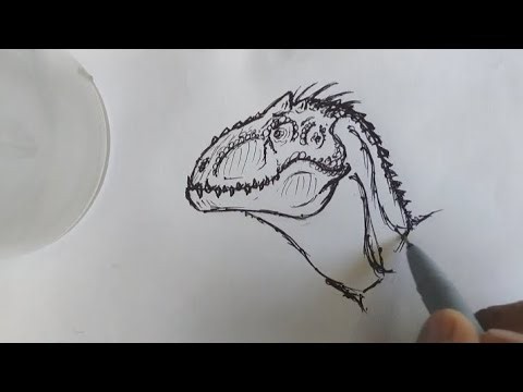 How to draw indominus rex | Drawing the indominus rex from Jurassic world 
