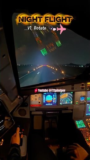 From Darkness to Sky 🌙 | Night Takeoff Cockpit View #airbus #a321