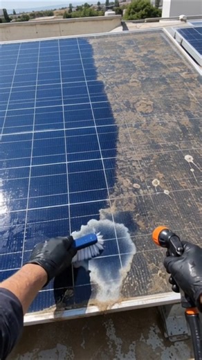 Satisfying Solar Panel Cleaning! 🤯