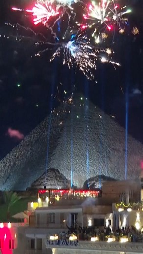 Egypt celebrated the new year with fireworks over the pyramids in Giza. | AP