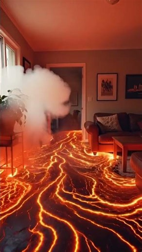 Lava Floods a House 🌋🏠 Unreal Volcano Moment 🔥