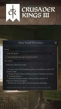 This CK3 Mod Saves Hours of Vassal Management