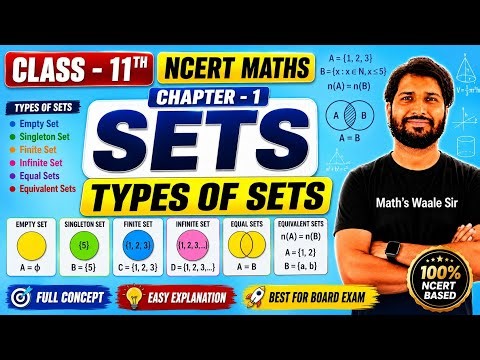 Class 11 Maths | Chapter 1 Sets | Types of Sets Explained || Empty, Finite, Infinite & Equal Sets
