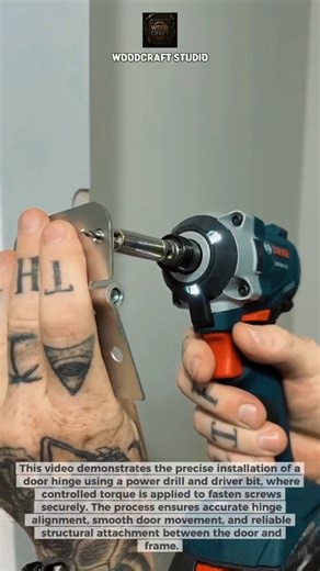 Perfect Door Hinge Installation with Power Drill #DIY #Carpentry #Tools