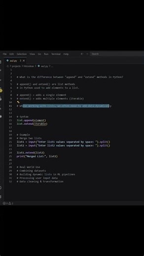 Python append vs extend 🤯 Biggest Mistake Beginners Make!#hitcodear #coding#programming#learnpython