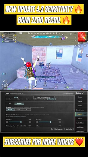BGMI 4.3 🔥 NEW BEST SENSITIVITY CODE 😱 ZERO RECOIL SETTINGS #bgmi #pubgmobile #sensitivity