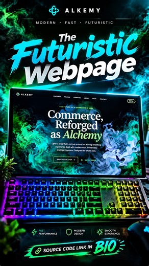 Futuristic Website Design using HTML CSS JS 🚀 #code #html #developer #css #js