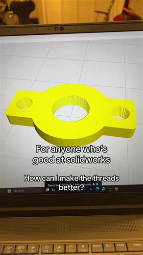 Improving 3D Printed Threads in SolidWorks