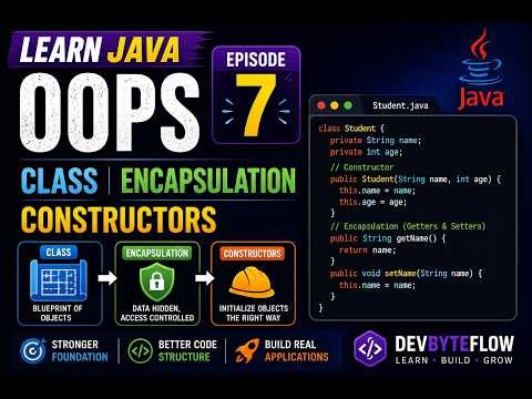 Ep 7 | OOP Basics: Class, Encapsulation & Constructors | Java
