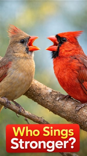Northern Cardinal Singing Battle 🐦 Who Sings Stronger? | Male vs Female Bird Calls