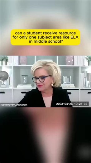 Your child doesn't have to receive special education support in EVERY subject! Karen explains why IEP placement and services should be individualized for each student's needs. A student might need resource support in English Language Arts while thriving in a general education or honors class in another subject. Special education isn't one-size-fits-all. Every student has unique strengths, abilities, and support needs! #SpecialEducationBoss #IEPAdvocacy #SpecialEducationPlacement #LRE #InclusiveE